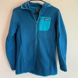 Patagonia R1 Air Full Zip Hoody Womens XS Lagom Blue Fleece Jacket